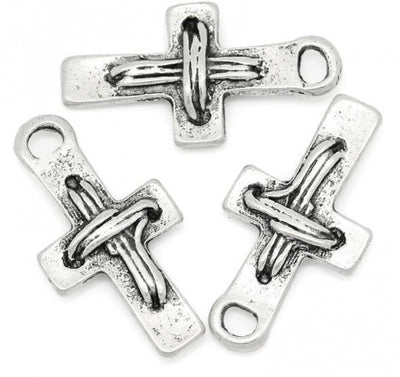 The Bead Store 23x12mm Antique Silver Plated Cross Pendant 