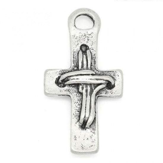 The Bead Store 23x12mm Antique Silver Plated Cross Pendant 