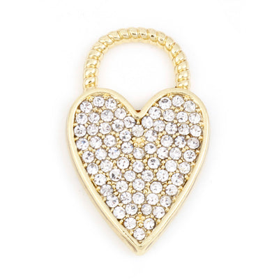 The Bead Store 23x15mm Gold Plated Heart Pendant with Crystals 
