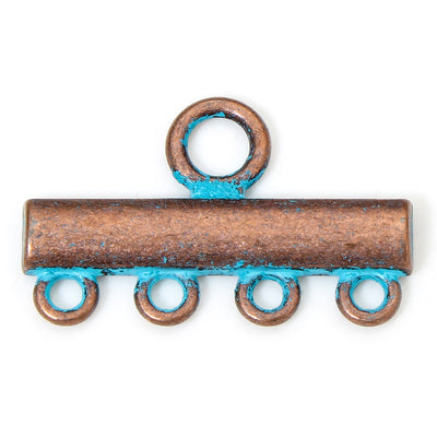The Bead Store 24x15mm Antique Copper and Blue Patina 1-4 Loop Links 