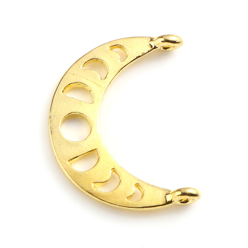 The Bead Store 24x19mm Gold Plated Phases of the Moon Pendant / Connector