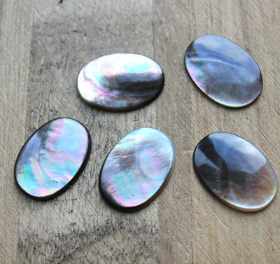 The Bead Store 25x18mm Mother of Pearl Black Lip Cabochon 