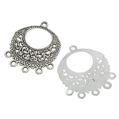 The Bead Store 27x34mm Antique Silver Multi-Loop Connectors / Chandeliers 