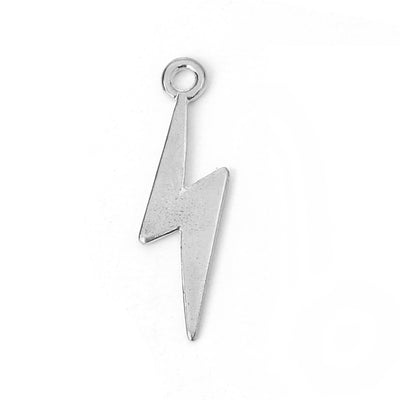 The Bead Store 29x9mm Rhodium Plated Lightning Charm ~ Pack of 2