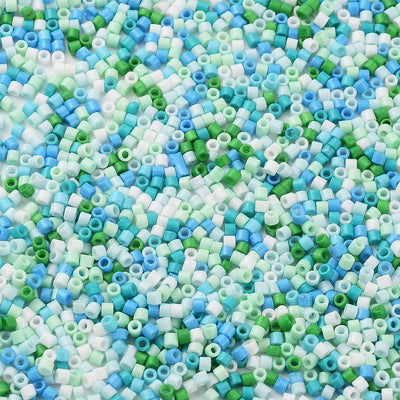 The Bead Store 2mm Cylinder Seed Beads Blue Mix ~ 5g