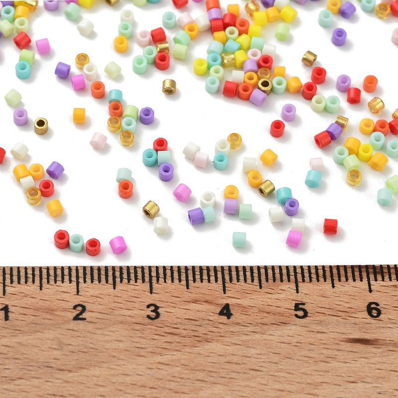 The Bead Store 2mm Cylinder Seed Beads Mixed Colours ~ 5g