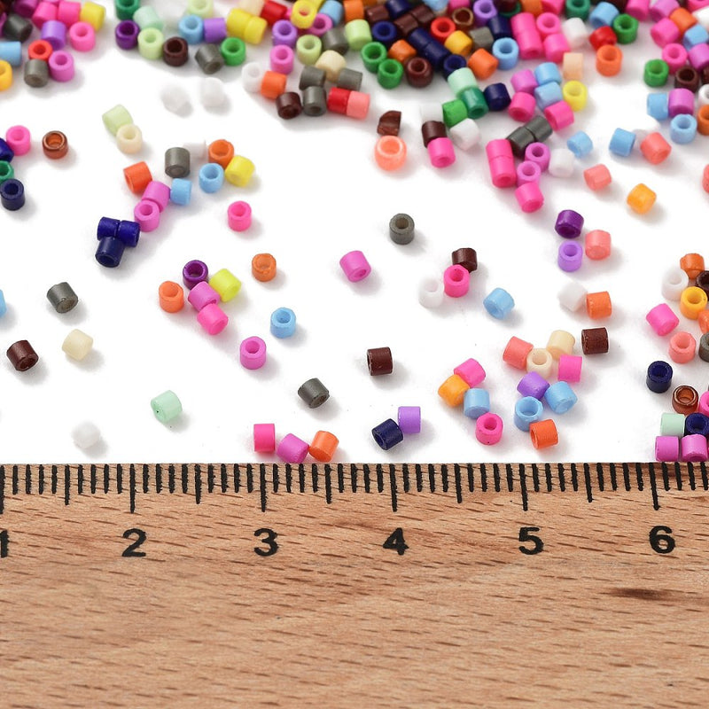 The Bead Store 2mm Cylinder Seed Beads Mixed Colours ~ 5g