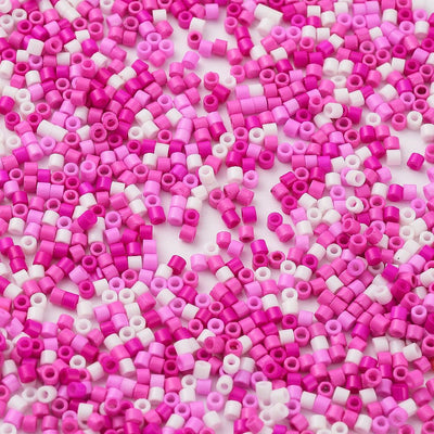 The Bead Store 2mm Cylinder Seed Beads Pink Mix ~ 5g