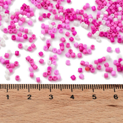 The Bead Store 2mm Cylinder Seed Beads Pink Mix ~ 5g
