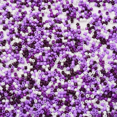 The Bead Store 2mm Cylinder Seed Beads Purple Mix ~ 5g