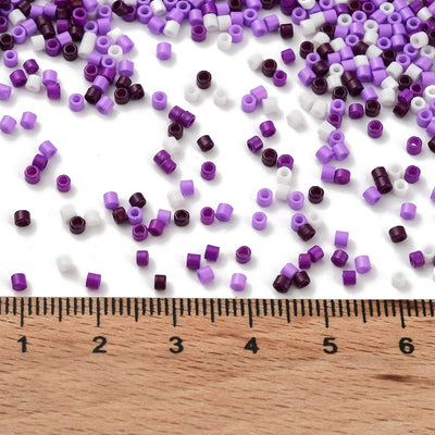 The Bead Store 2mm Cylinder Seed Beads Purple Mix ~ 5g