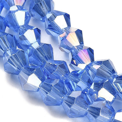 The Bead Store 2mm Glass Bicones ~ Lustred Lt. Sapphire ~ approx. 150 beads