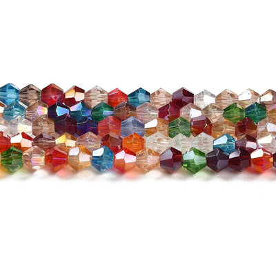The Bead Store 2mm Glass Bicones ~ Lustred Mixed Colours ~ approx. 150 beads