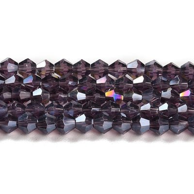 The Bead Store 2mm Glass Bicones ~ Lustred Purple ~ approx. 150 beads