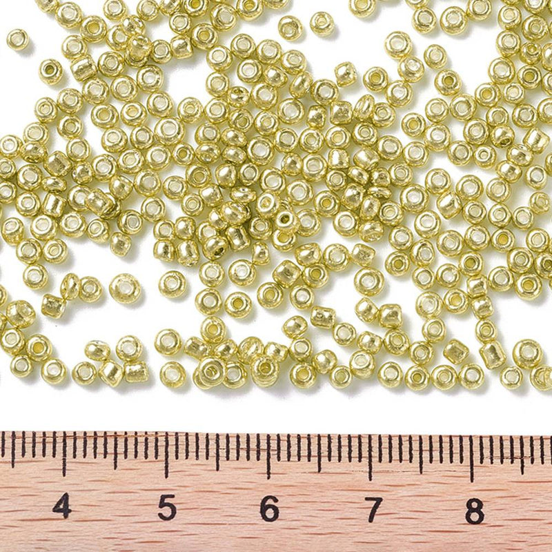 The Bead Store 2mm Glass Seed Beads 20g Metallic Gold