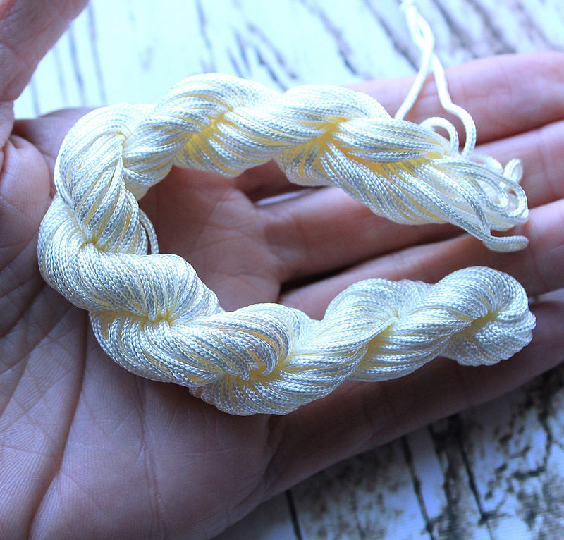 The Bead Store 2mm Nylon Cord Light Champagne 12 Metres