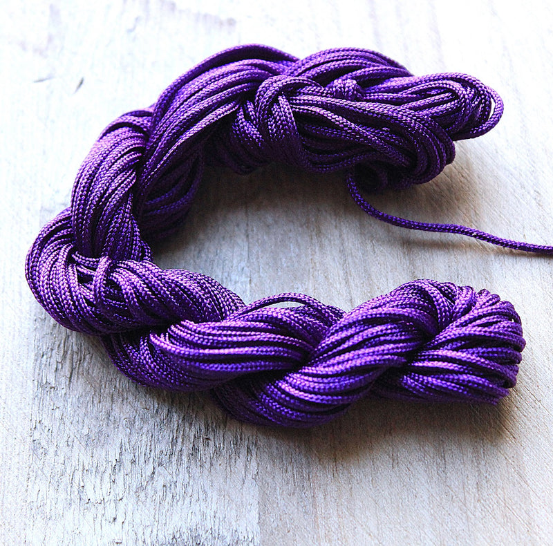 The Bead Store 2mm Nylon Cord Purple 12 Metres