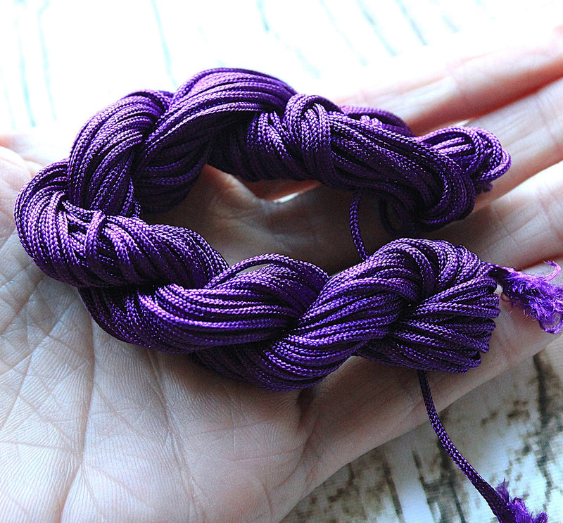 The Bead Store 2mm Nylon Cord Purple 12 Metres