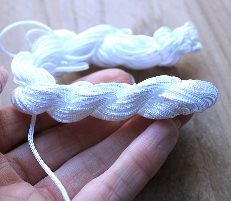 The Bead Store 2mm Nylon Cord White 12 Metres