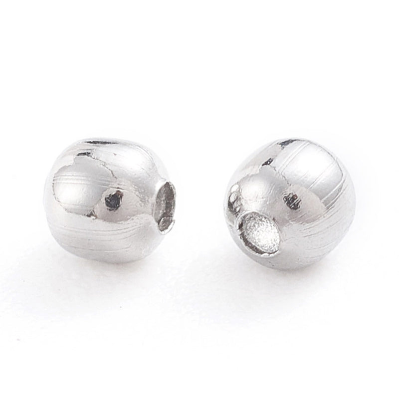 The Bead Store 2mm Round Stainless Steel Spacer Beads ~ Pack of 50