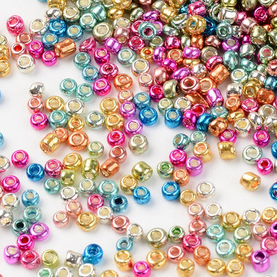 The Bead Store 2mm Seed Beads ~ 20g ~ Mixed Metallic Colours