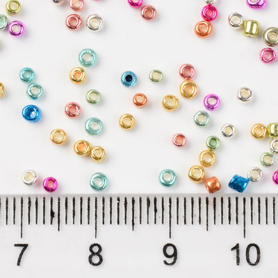 The Bead Store 2mm Seed Beads ~ 20g ~ Mixed Metallic Colours