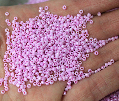 The Bead Store 2mm Seed Beads ~ 20g ~ Opaque Lustred Dark Pink 