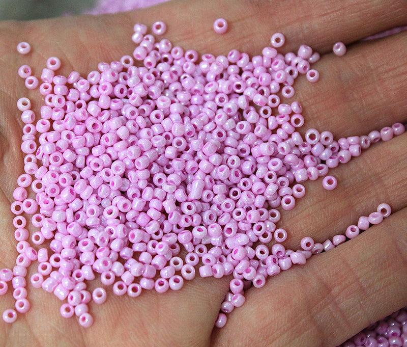 The Bead Store 2mm Seed Beads ~ 20g ~ Opaque Lustred Dark Pink 