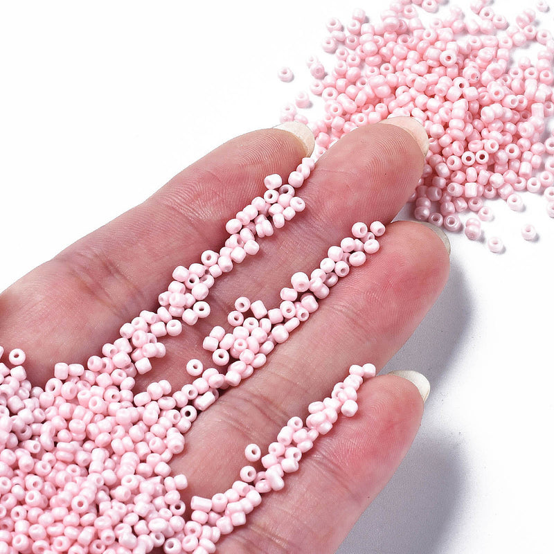 The Bead Store 2mm Seed Beads ~ 20g ~ Opaque Lustred Pink 
