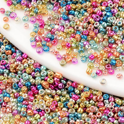 The Bead Store 2mm Seed Beads ~ 20g ~ Mixed Metallic Colours