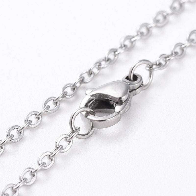 The Bead Store 2mm Stainless Steel Chain ~ Ready-to-Wear ~ 17.7"