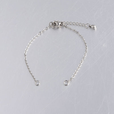 The Bead Store 2mm Stainless Steel Chain for Making a Bracelet with Lobster Clasp and Extension Chain