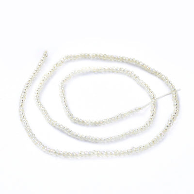 The Bead Store 2x1.5mm Faceted Glass Rondelle Beads ~ Electroplated Champagne Yellow ~ approx. 247 beads