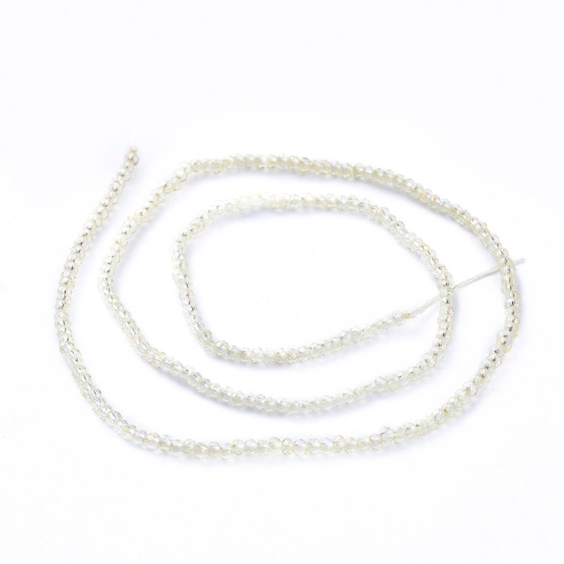 The Bead Store 2x1.5mm Faceted Glass Rondelle Beads ~ Electroplated Champagne Yellow ~ approx. 247 beads