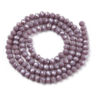 The Bead Store 3.5x3mm Faceted Glass Rondelle Beads Lustred Thistle 110 beads strand
