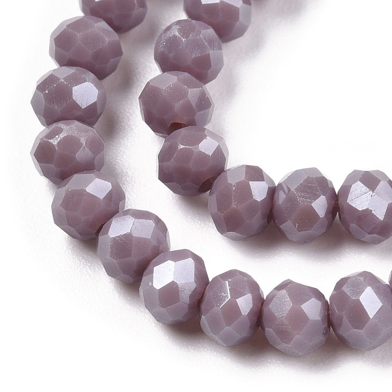 The Bead Store 3.5x3mm Faceted Glass Rondelle Beads Lustred Thistle 110 beads strand