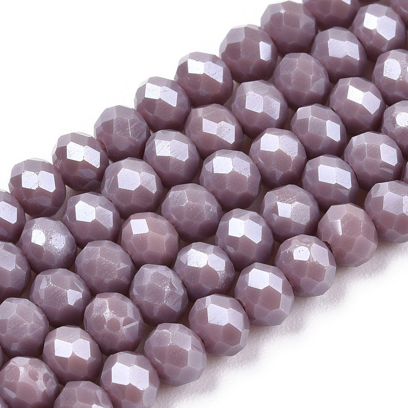 The Bead Store 3.5x3mm Faceted Glass Rondelle Beads Lustred Thistle 110 beads strand