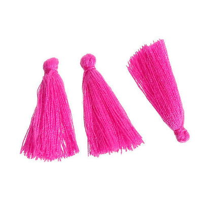 The Bead Store 30mm Handmade Polyester Tassel ~ Fuchsia ~ Pack of 5