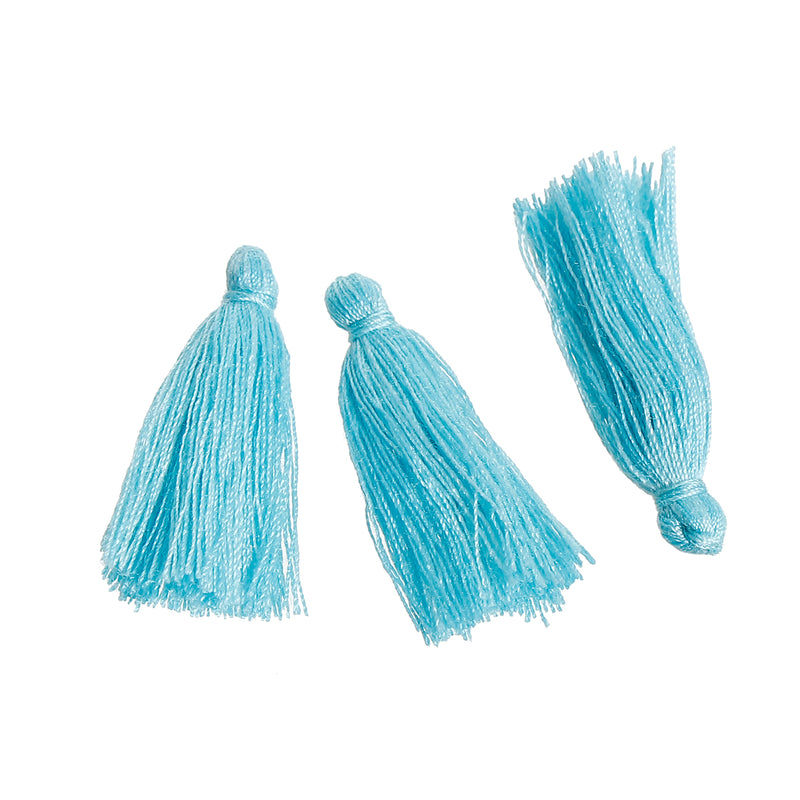 The Bead Store 30mm Handmade Polyester Tassel ~ Light Blue ~ Pack of 5