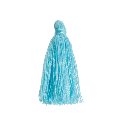 The Bead Store 30mm Handmade Polyester Tassel ~ Light Blue ~ Pack of 5