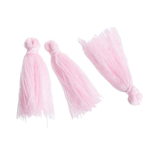 The Bead Store 30mm Handmade Polyester Tassel ~ Pink ~ Pack of 5