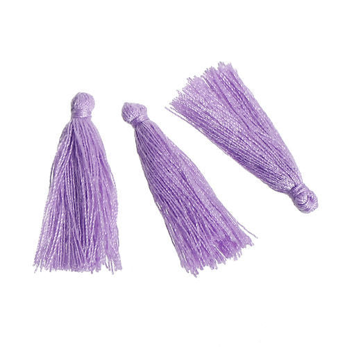 The Bead Store 30mm Handmade Polyester Tassel ~ Purple ~ Pack of 5