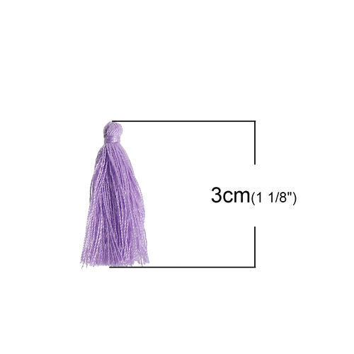 The Bead Store 30mm Handmade Polyester Tassel ~ Purple ~ Pack of 5
