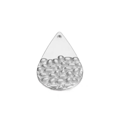 The Bead Store 30x18mm Stainless Steel Drop Shape Pendant 