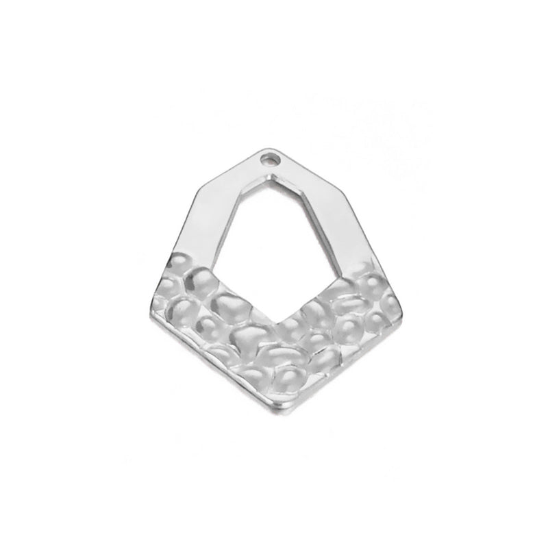 The Bead Store 30x18mm Stainless Steel Hexagon Shape Pendant 