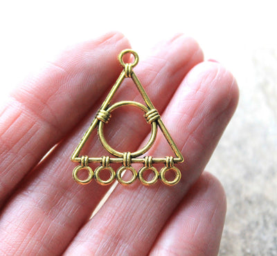 The Bead Store 31x24mm Antique Gold Multi-Loop Connectors / Chandeliers 