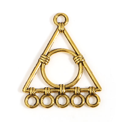 The Bead Store 31x24mm Antique Gold Multi-Loop Connectors / Chandeliers 
