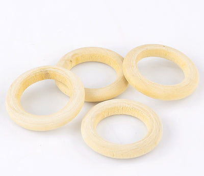 The Bead Store 34mm Natural Wood Rings Connectors Pack of 5