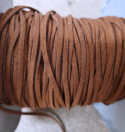The Bead Store 3mm Brown Colour Microfibre Suede Cord ~ Pre-Cut 2m