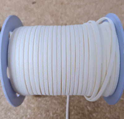 The Bead Store 3mm Creamy White Colour Microfibre Suede Cord ~ Pre-Cut 2m